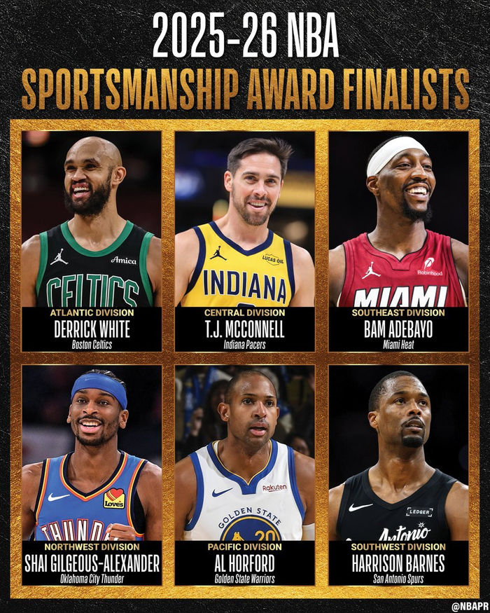 NBA公布最佳队友和体育道德风尚奖候选名单 斯玛